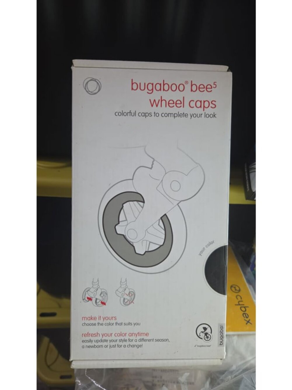 Bugaboo Bee5 Wheel Caps, Glossy Black